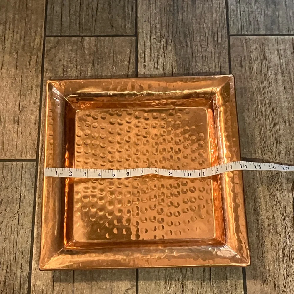 VTG Copper Crate & Barrel Square Decorative Tray